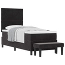 vidaXL Boxrugós ágy fejtámlával Fekete 200 x 80 cm Bársony