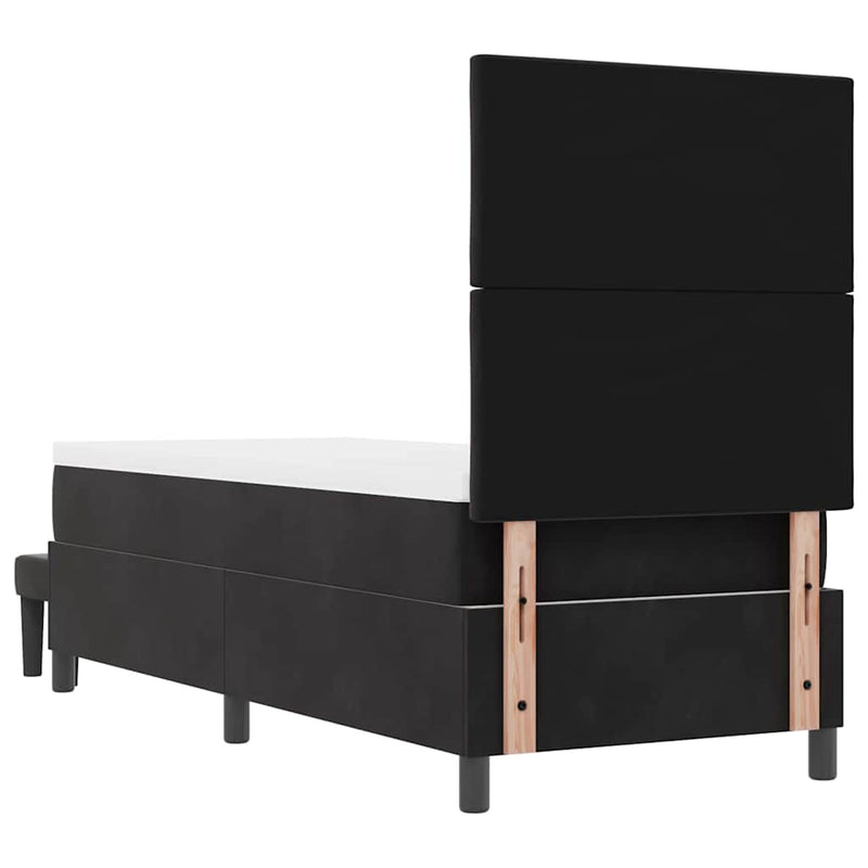 vidaXL Boxrugós ágy matracmal fejtámlával Fekete 80 x 200 cm Bársony