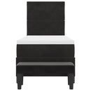 vidaXL Boxrugós ágy matracmal fejtámlával Fekete 80 x 200 cm Bársony