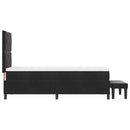 vidaXL Boxrugós ágy matracmal fejtámlával Fekete 80 x 200 cm Bársony
