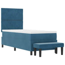 vidaXL Boxrugós ágy fejtámlával Sötétkék 200 x 80 cm Bársony