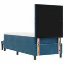 vidaXL Boxrugós ágy fejtámlával Sötétkék 200 x 80 cm Bársony