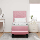 vidaXL Boxrugós ágy matracmal Rózsaszín 80 x 200 cm Bársony