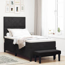 vidaXL Boxrugós ágy fejtámlával Fekete 190 x 90 cm Bársony