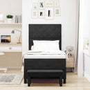 vidaXL Boxrugós ágy fejtámlával Fekete 190 x 90 cm Bársony