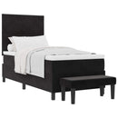 vidaXL Boxrugós ágy fejtámlával Fekete 190 x 90 cm Bársony