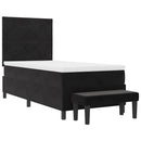 vidaXL Boxrugós ágy fejtámlával Fekete 190 x 90 cm Bársony