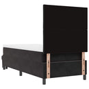 vidaXL Boxrugós ágy fejtámlával Fekete 190 x 90 cm Bársony