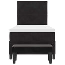 vidaXL Boxrugós ágy fejtámlával Fekete 190 x 90 cm Bársony