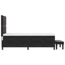 vidaXL Boxrugós ágy fejtámlával Fekete 190 x 90 cm Bársony