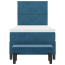 vidaXL Boxrugós ágy matracmal fejtámlával Sötétkék 90 x 190 cm Bársony