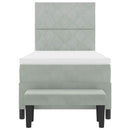 vidaXL Boxrugós ágy matracmal Világosszürke 90 x 200 cm Bársony