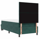 vidaXL Boxrugós ágy fejtámlával Sötétzöld 200 x 90 cm Bársony