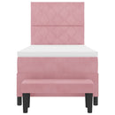 vidaXL Boxrugós ágy fejtámlával Rózsaszín 200 x 90 cm Bársony
