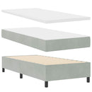vidaXL Boxrugós ágy fejtámlával Világosszürke 200 x 100 cm Bársony