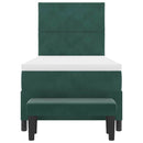 vidaXL Boxrugós ágy matracmal Sötétzöld 100 x 200 cm Bársony