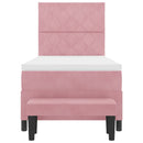 vidaXL Boxrugós ágy matracmal Rózsaszín 100 x 200 cm Bársony