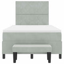 vidaXL Boxrugós ágy matracmal Világosszürke 120 x 190 cm Bársony