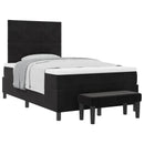 vidaXL Boxrugós ágy fejtámlával Fekete 200 x 120 cm Bársony