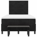 vidaXL Boxrugós ágy matracmal fejtámlával Fekete 120 x 200 cm Bársony