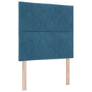 vidaXL Boxrugós ágy fejtámlával Sötétkék 200 x 120 cm Bársony
