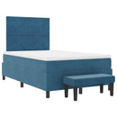 vidaXL Boxrugós ágy fejtámlával Sötétkék 200 x 120 cm Bársony