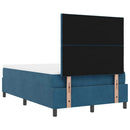 vidaXL Boxrugós ágy fejtámlával Sötétkék 200 x 120 cm Bársony