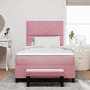 vidaXL Boxrugós ágy fejtámlával Rózsaszín 200 x 120 cm Bársony
