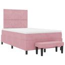 vidaXL Boxrugós ágy fejtámlával Rózsaszín 200 x 120 cm Bársony