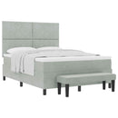 vidaXL Boxrugós ágy fejtámlával Világosszürke 200 x 140 cm Bársony