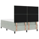 vidaXL Boxrugós ágy fejtámlával Világosszürke 200 x 140 cm Bársony