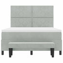 vidaXL Boxrugós ágy fejtámlával Világosszürke 200 x 140 cm Bársony