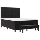 vidaXL Boxrugós ágy fejtámlával Fekete 200 x 140 cm Bársony