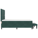 vidaXL Boxrugós ágy fejtámlával Sötétzöld 200 x 140 cm Bársony