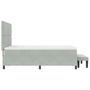 vidaXL Boxrugós ágy fejtámlával Világosszürke 200 x 160 cm Bársony