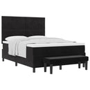 vidaXL Boxrugós ágy fejtámlával Fekete 200 x 160 cm Bársony