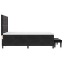 vidaXL Boxrugós ágy fejtámlával Fekete 200 x 160 cm Bársony