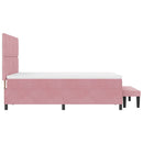 vidaXL Boxrugós ágy fejtámlával Rózsaszín 200 x 160 cm Bársony