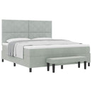 vidaXL Boxrugós ágy fejtámlával Világosszürke 200 x 180 cm Bársony