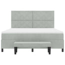 vidaXL Boxrugós ágy fejtámlával Világosszürke 200 x 180 cm Bársony