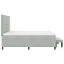 vidaXL Boxrugós ágy fejtámlával Világosszürke 200 x 180 cm Bársony