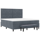 vidaXL Boxrugós ágy fejtámlával Sötétszürke 200 x 180 cm Bársony