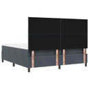 vidaXL Boxrugós ágy fejtámlával Sötétszürke 200 x 180 cm Bársony