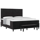 vidaXL Boxrugós ágy fejtámlával Fekete 200 x 180 cm Bársony