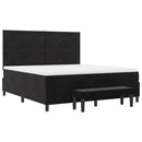 vidaXL Boxrugós ágy fejtámlával Fekete 200 x 180 cm Bársony