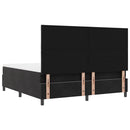 vidaXL Boxrugós ágy fejtámlával Fekete 200 x 180 cm Bársony