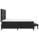 vidaXL Boxrugós ágy fejtámlával Fekete 200 x 180 cm Bársony
