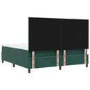 vidaXL Boxrugós ágy fejtámlával Sötétzöld 200 x 180 cm Bársony