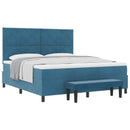 vidaXL Boxrugós ágy fejtámlával Sötétkék 200 x 180 cm Bársony