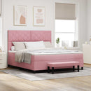 vidaXL Boxrugós ágy fejtámlával Rózsaszín 200 x 180 cm Bársony